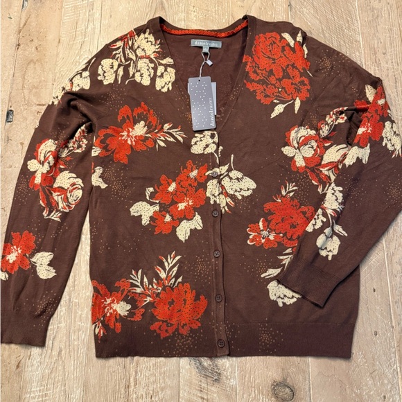 Daniel Rainn Fall Floral V-neck Button Front Cardigan Sz XL - Picture 1 of 9